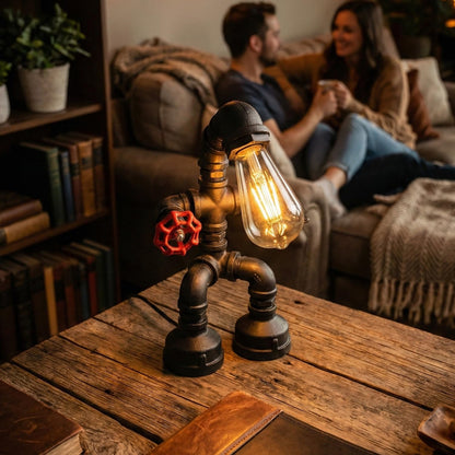 Steampunk Robot Pipe Table Lamp E27 - photo 9