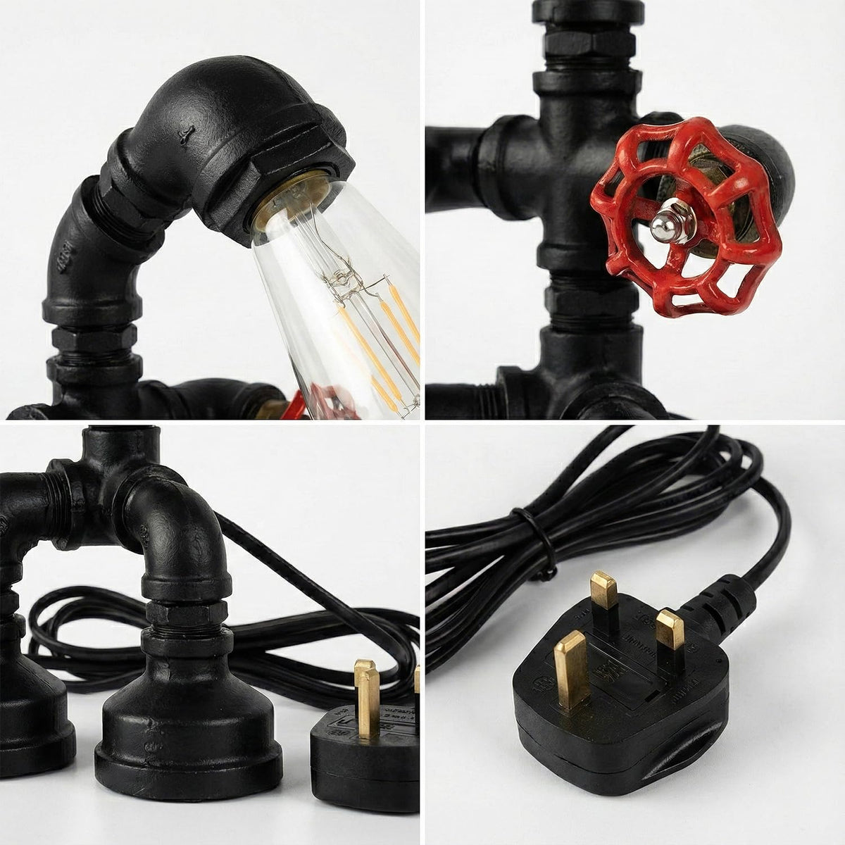 Steampunk Robot Pipe Table Lamp E27 - photo 10