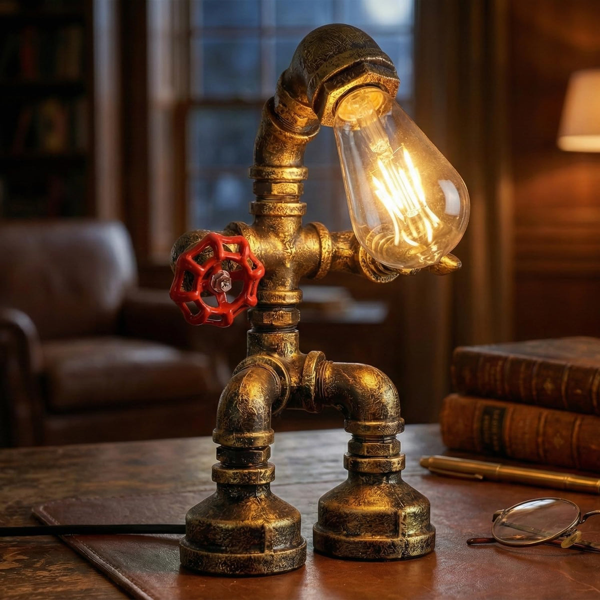 Steampunk Robot Pipe Table Lamp E27