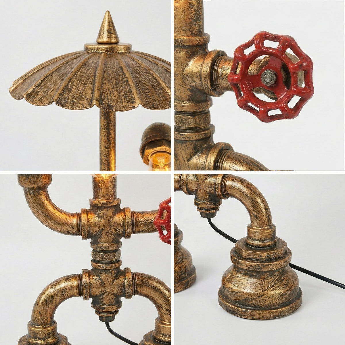 Steampunk Robot Pipe Table Lamp E27 - photo 7