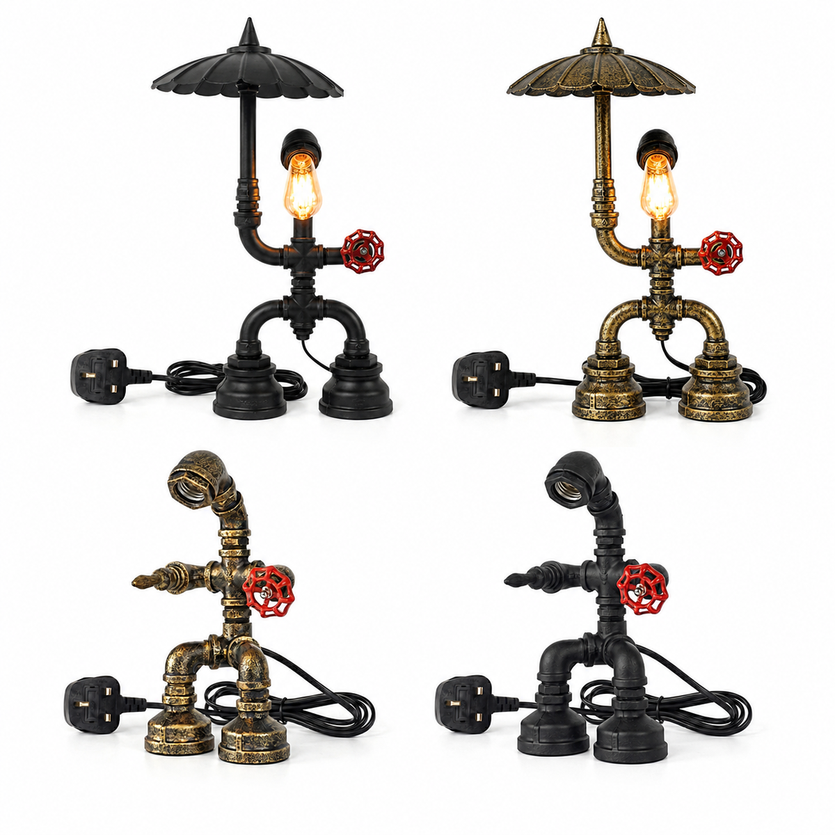 Steampunk Robot Pipe Table Lamp E27 - photo 2