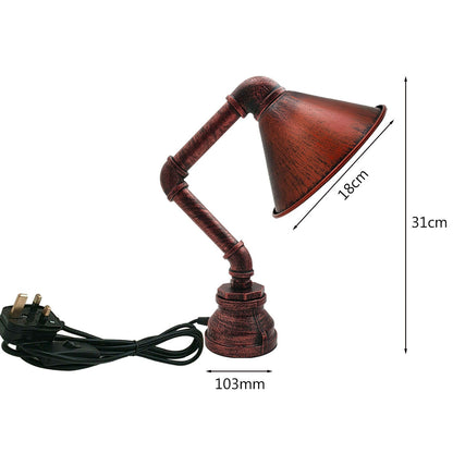 Steampunk Water Pipe Table Lamp with Shade E27 - photo 2
