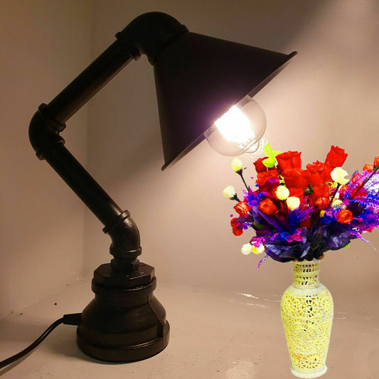 Steampunk Water Pipe Table Lamp with Shade E27
