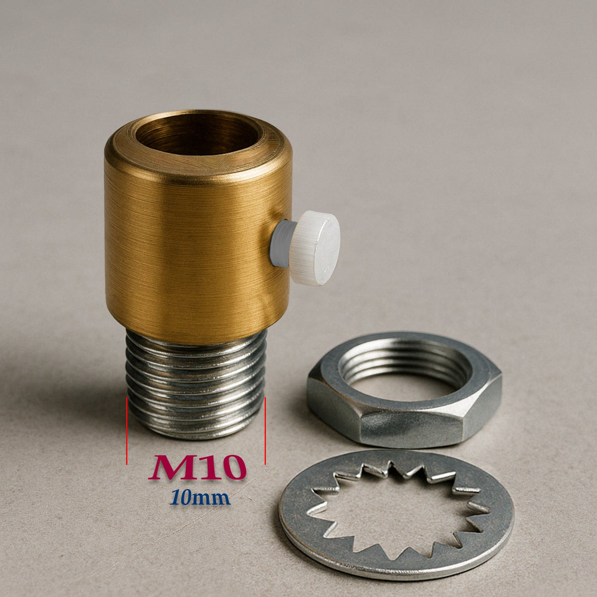 M10 Strain Relief Cord Grip with Nut & Washer – 8 Finishes - Yellow Brass, Standard, Pack of 5