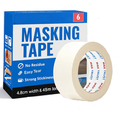 Strong Adhesive Masking Tape 48mm x 50m Crepe Paper White - photo 12