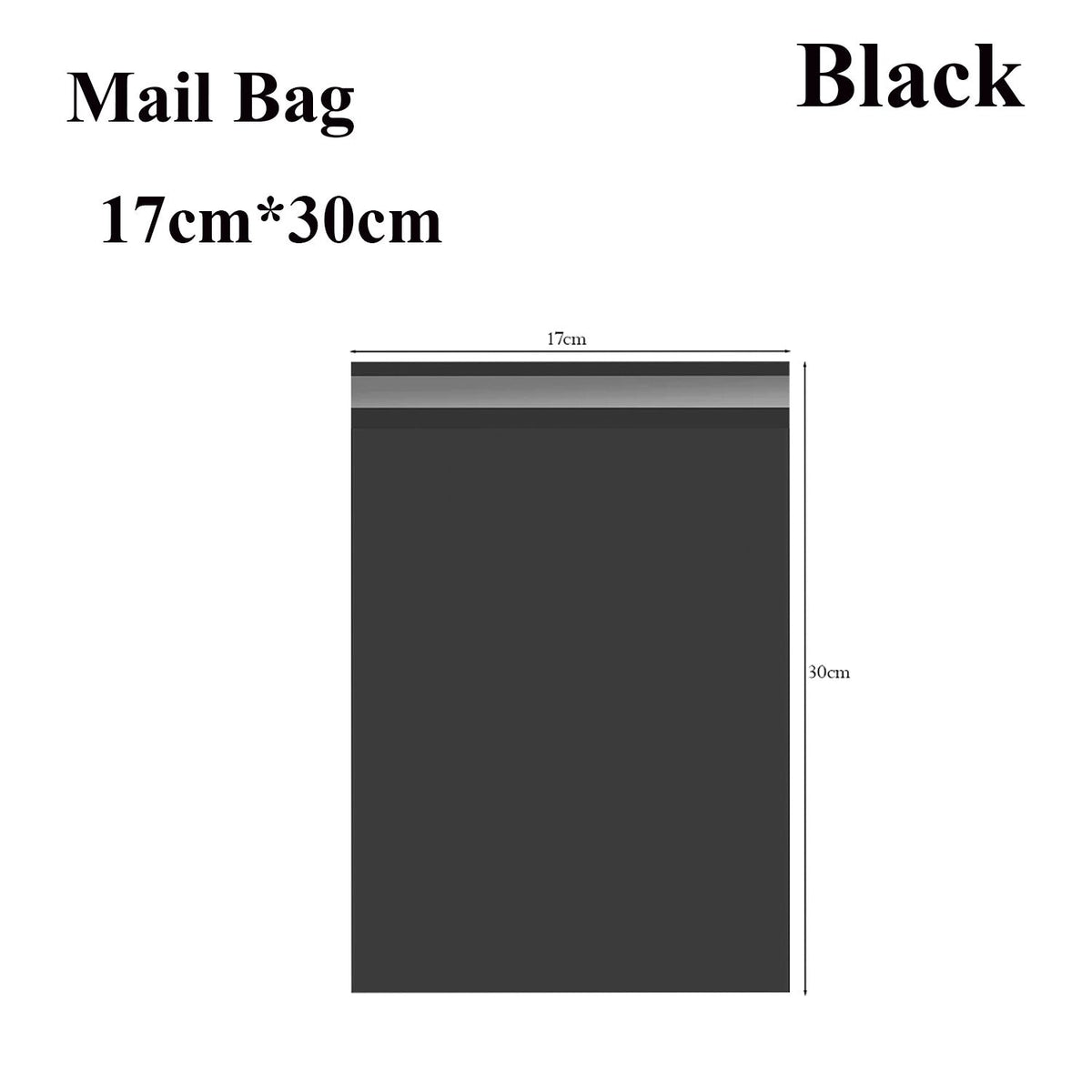 Black Mailing Bags 17 x 30 cm – Packs of 100 to 1000, Self-Seal