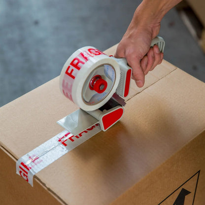 Fragile Printed Packing Tape, 6 Rolls – 48 mm x 50 m, Red on White - photo 4