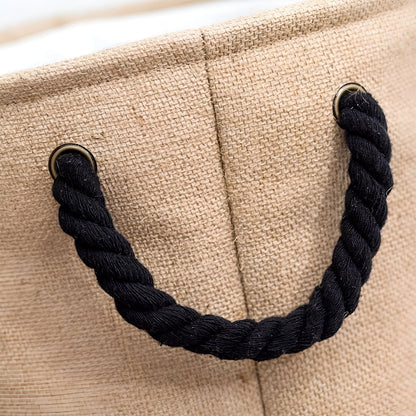 Jute Laundry Basket – 'Live Laugh Love' Print, Rope Handles, 41 x 45 cm - photo 7