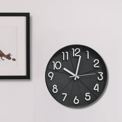 Modern Round Wall Clock – 29 cm, 3D Numbers, Black, Dark Green or White - photo 10