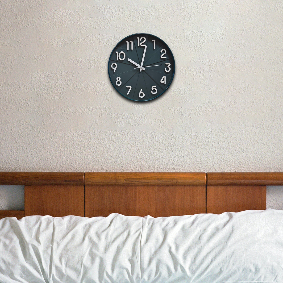 Modern Round Wall Clock – 29 cm, 3D Numbers, Black, Dark Green or White - photo 11