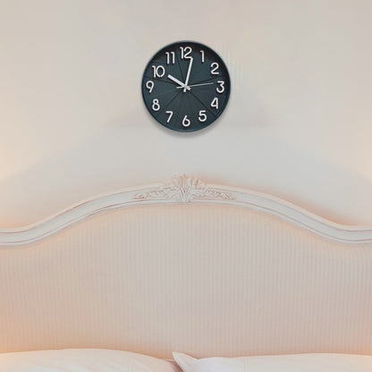 Modern Round Wall Clock – 29 cm, 3D Numbers, Black, Dark Green or White - photo 12