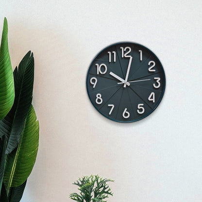 Modern Round Wall Clock – 29 cm, 3D Numbers, Black, Dark Green or White - photo 8
