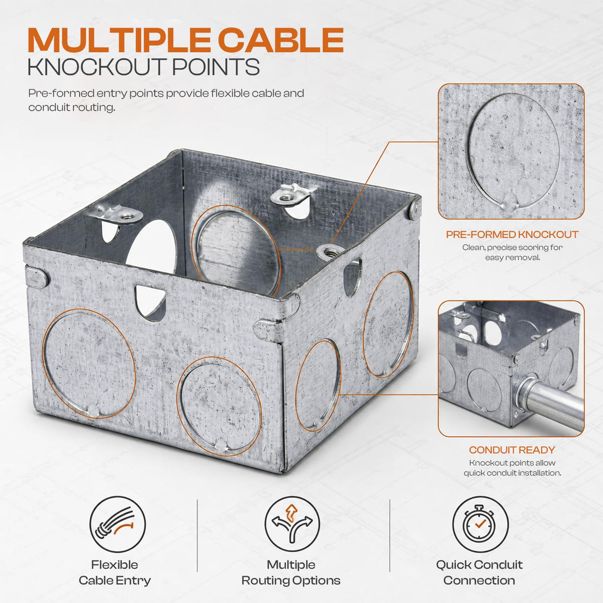 Surface Mount Junction Box – Iron & PVC - photo 2