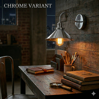 Swan Neck Wall Light Chrome with Shade – E27 - photo 3