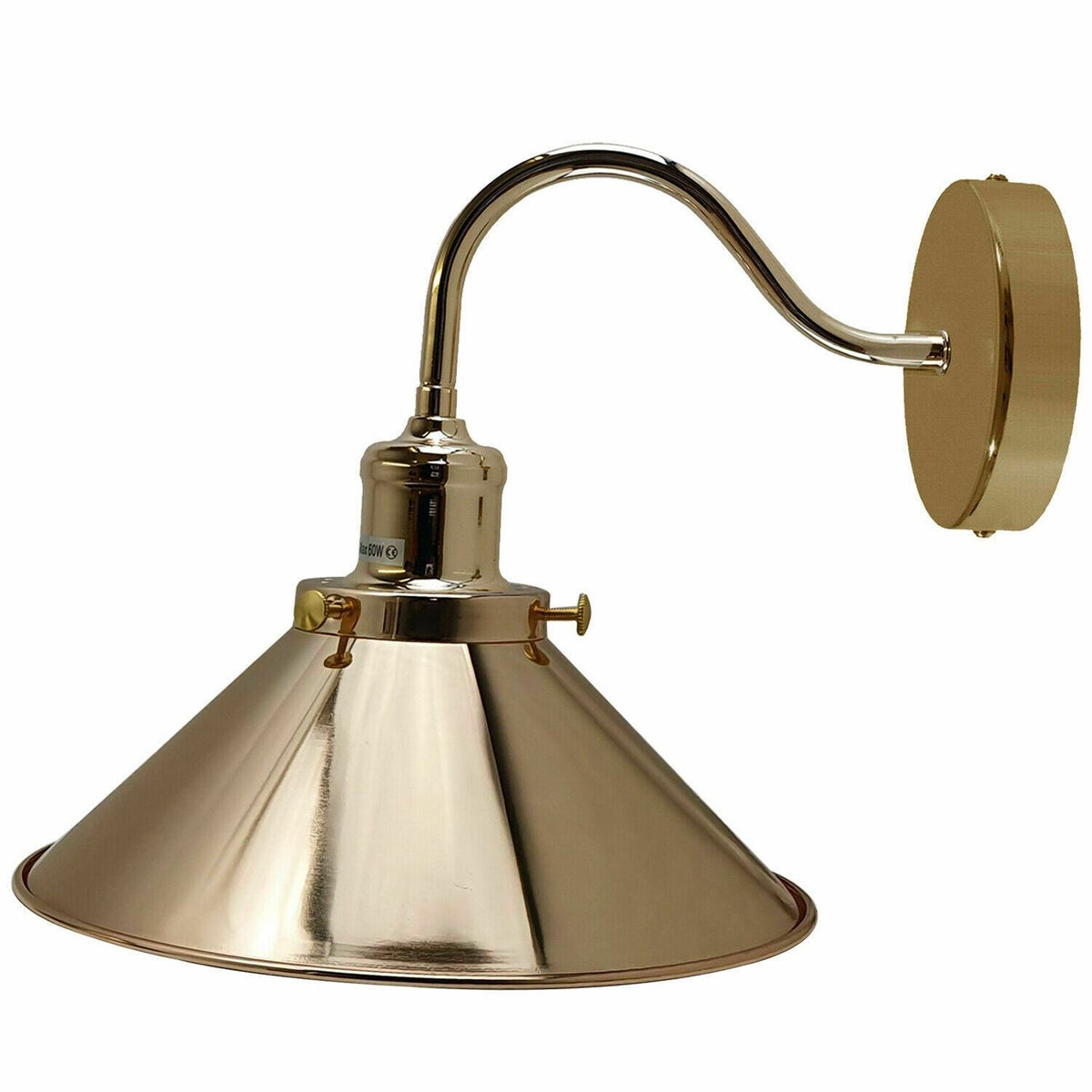 Swan Neck Wall Light with Shade – Black, Copper, Rose Gold, Satin Nickel, Brass - photo 8