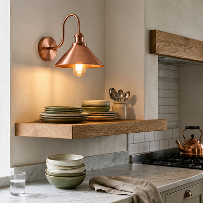 Swan Neck Wall Light with Shade – Black, Copper, Rose Gold, Satin Nickel, Brass - photo 11
