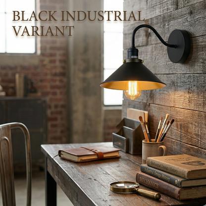 Swan Neck Wall Light with Shade – Black, Copper, Rose Gold, Satin Nickel, Brass - photo 14