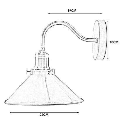 Swan Neck Wall Light with Shade – Black, Copper, Rose Gold, Satin Nickel, Brass - photo 3