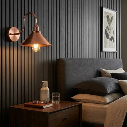 Swan Neck Wall Light with Shade – Black, Copper, Rose Gold, Satin Nickel, Brass - photo 6