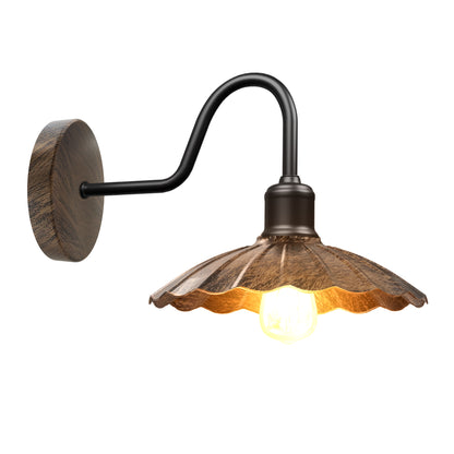 Swan Neck Wall Light with Shade – Black, Copper, Rose Gold, Satin Nickel, Brass - Black, Lounge 22 cm Brushed Copper, Without Bulb