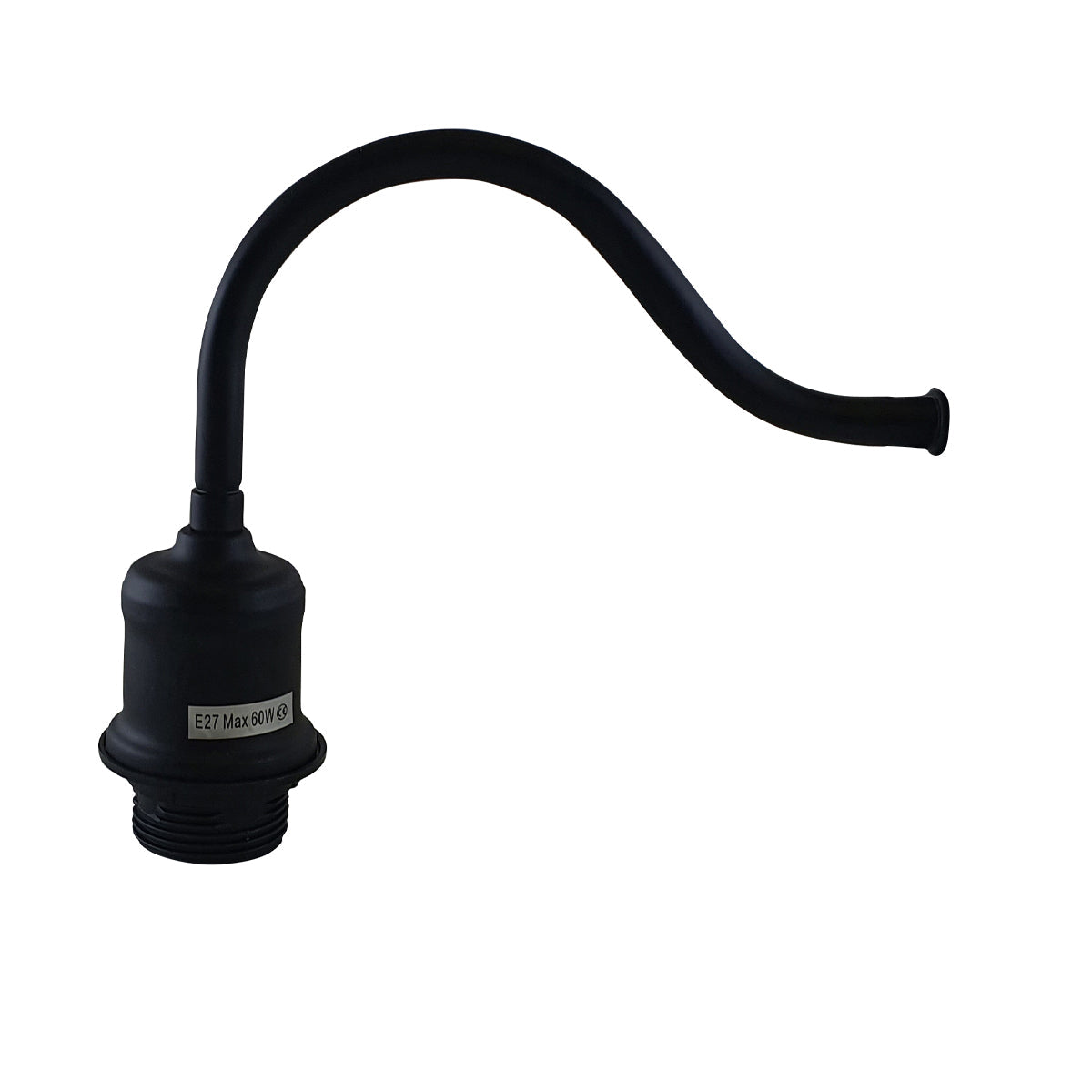 Swan Neck Wall Light with Shade – Black, Copper, Rose Gold, Satin Nickel, Brass - Black, No Shade, Without Bulb