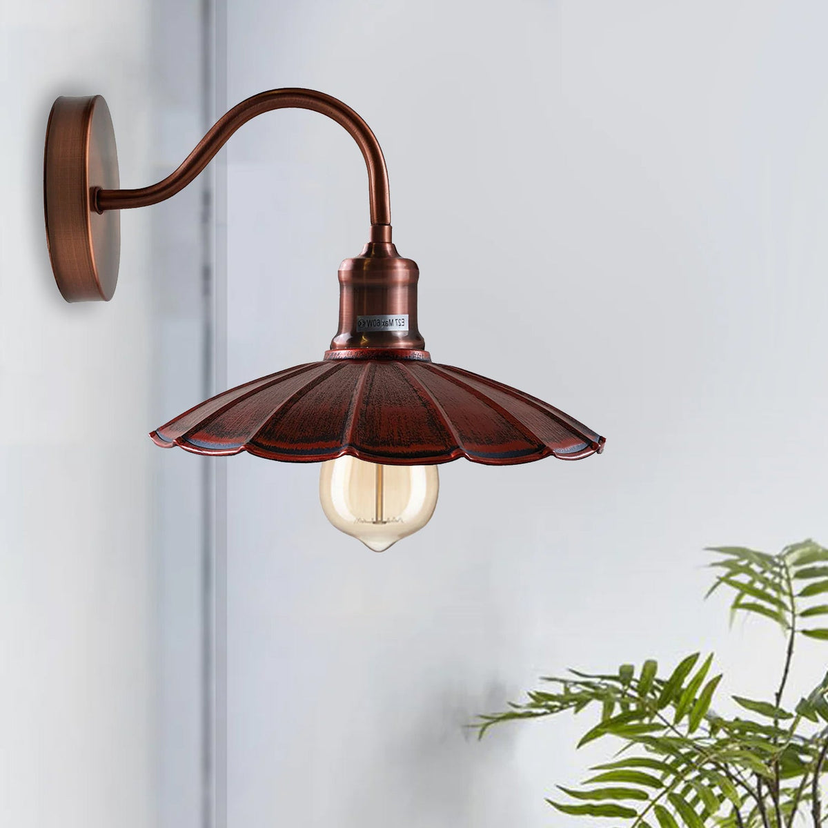 Swan Neck Wall Light with Shade – Black, Copper, Rose Gold, Satin Nickel, Brass - photo 66