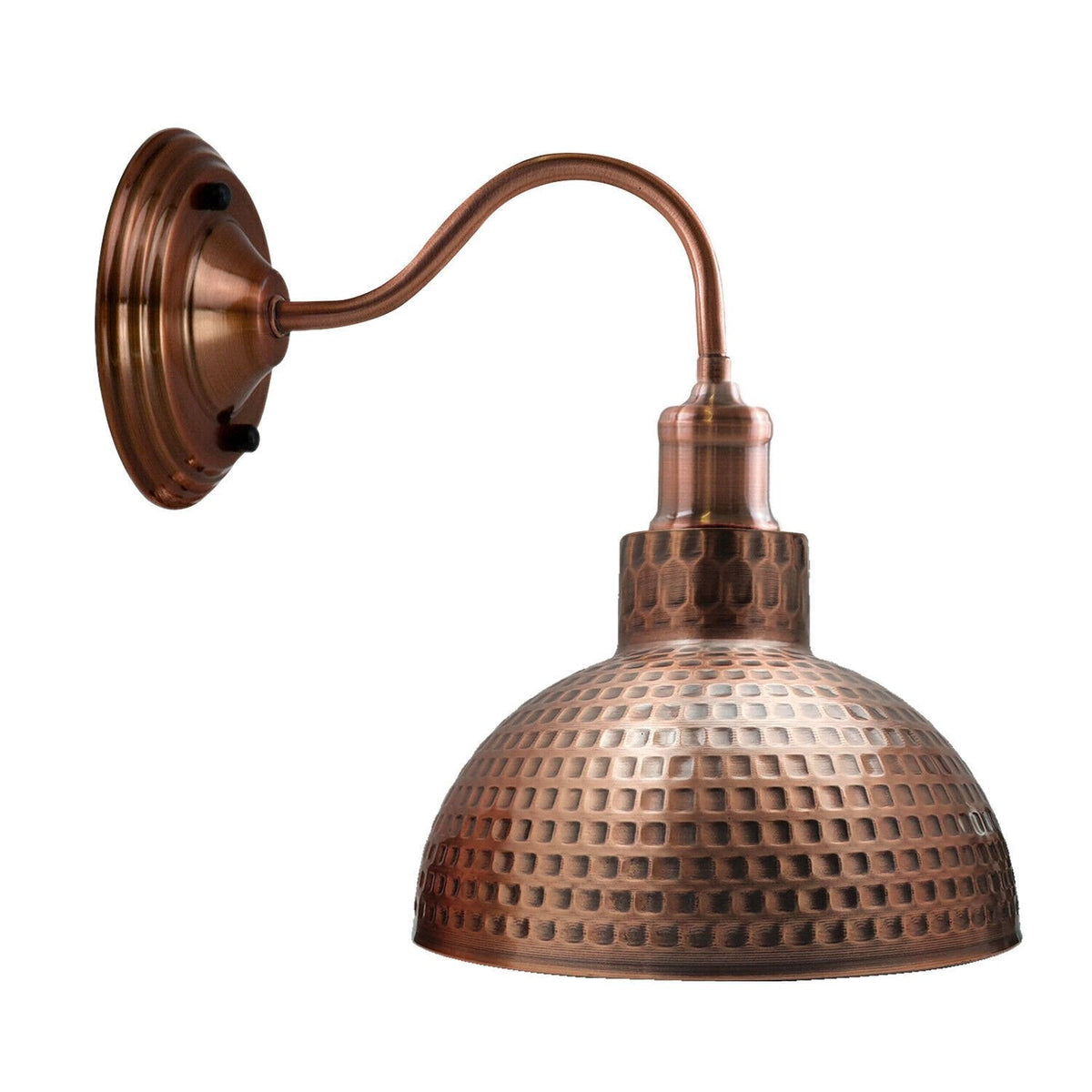 Swan Neck Wall Light with Shade – Black, Copper, Rose Gold, Satin Nickel, Brass - Copper, Retro Pendant 26 cm Copper, Without Bulb