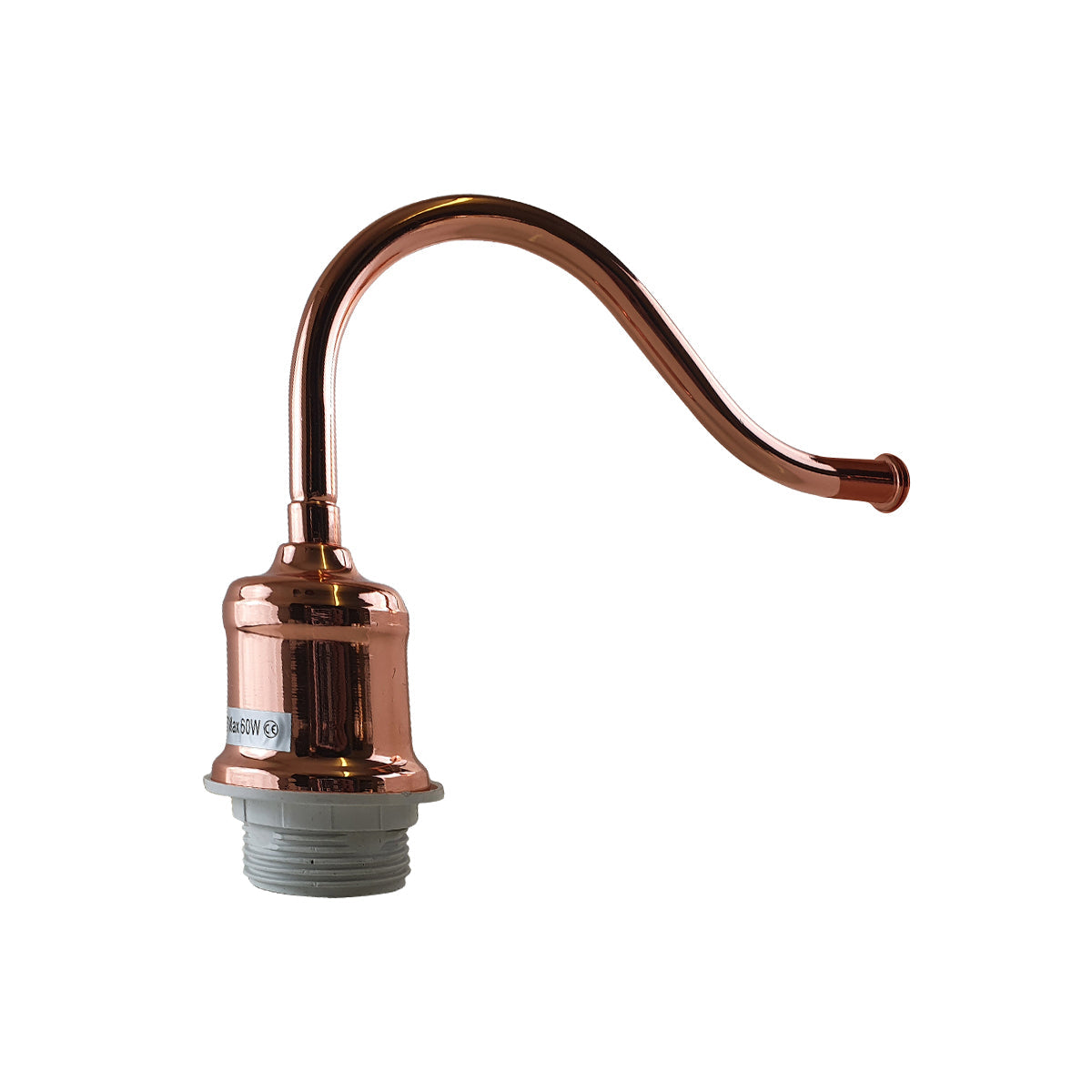 Swan Neck Wall Light with Shade – Black, Copper, Rose Gold, Satin Nickel, Brass - Rose Gold, No Shade, Without Bulb