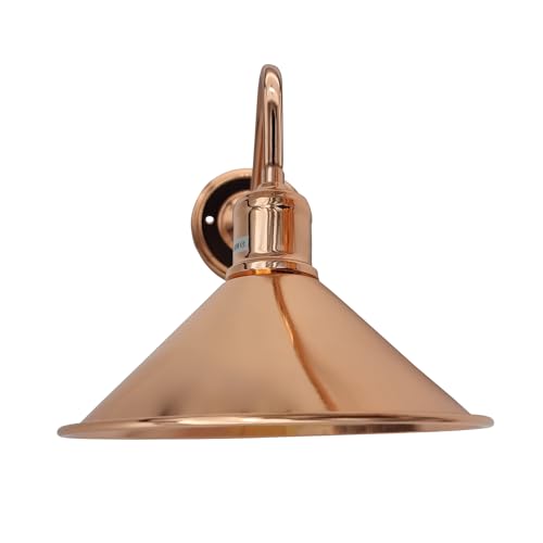 Swan Neck Wall Light with Shade – Black, Copper, Rose Gold, Satin Nickel, Brass - Rose Gold, Small Cone 22 cm Rose Gold, Without Bulb