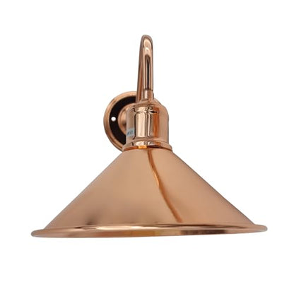 Swan Neck Wall Light with Shade – Black, Copper, Rose Gold, Satin Nickel, Brass - Rose Gold, Small Cone 22 cm Rose Gold, Without Bulb