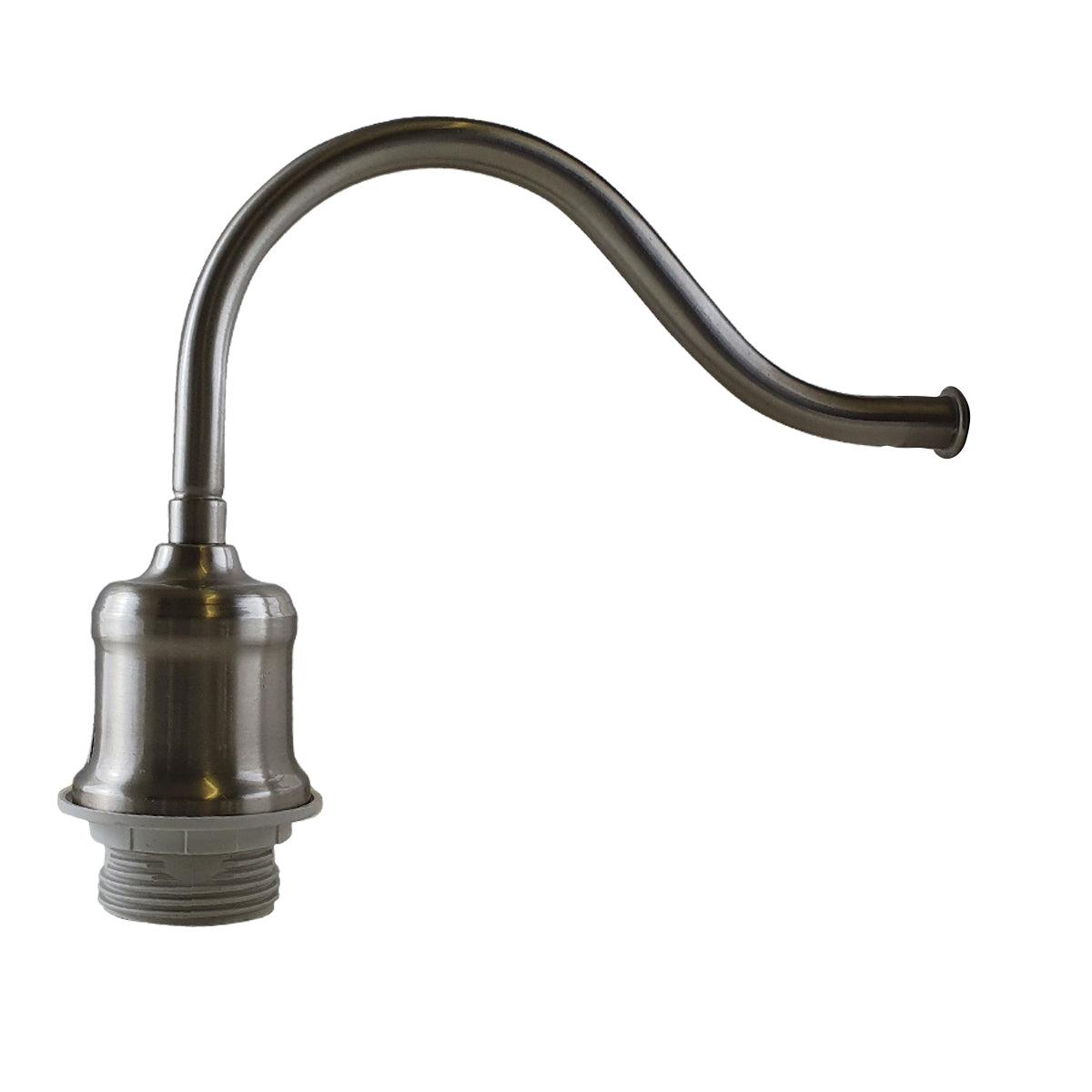 Swan Neck Wall Light with Shade – Black, Copper, Rose Gold, Satin Nickel, Brass - Satin Nickel, No Shade, Without Bulb