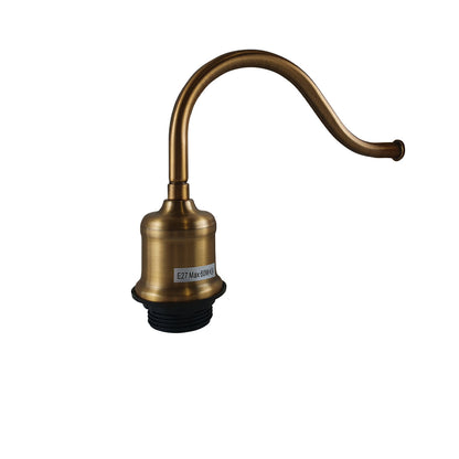 Swan Neck Wall Light with Shade – Black, Copper, Rose Gold, Satin Nickel, Brass - Yellow Brass, No Shade, Without Bulb