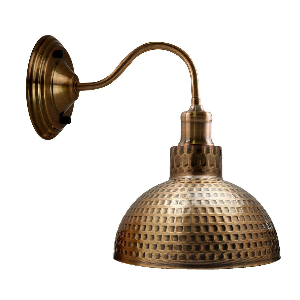 Swan Neck Wall Light with Shade – Black, Copper, Rose Gold, Satin Nickel, Brass - Yellow Brass, Retro Pendant 26 cm Yellow Brass, Without Bulb