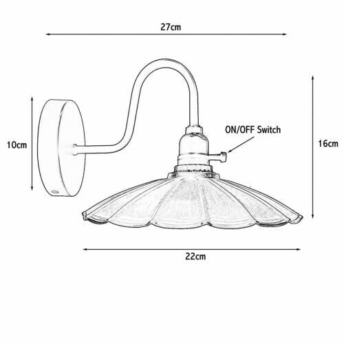 Swan Neck Wall Light with Switch – Black, E27, with Shade - photo 11