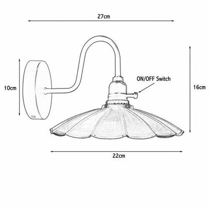 Swan Neck Wall Light with Switch – Black, E27, with Shade - photo 11