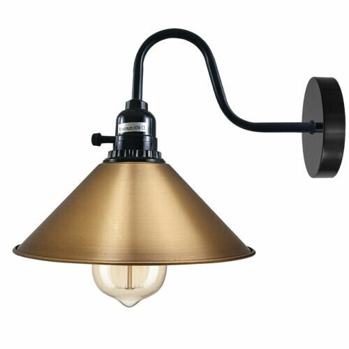 Swan Neck Wall Light with Switch – Black, E27, with Shade - photo 14