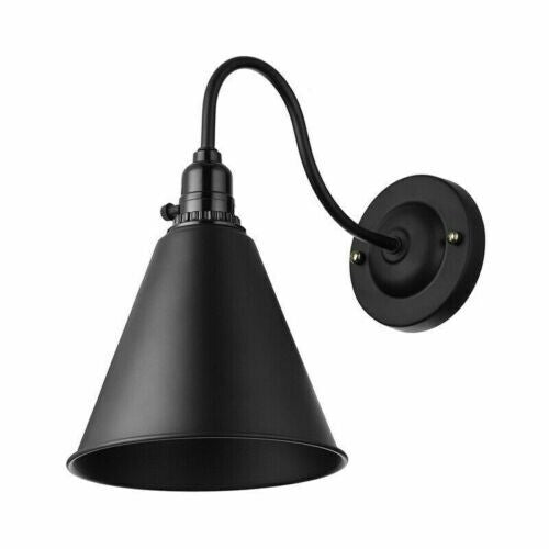 Swan Neck Wall Light with Switch – Black, E27, with Shade - photo 15