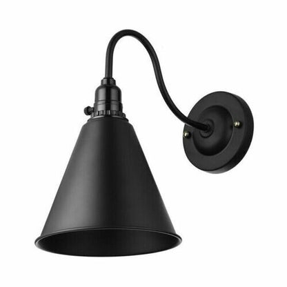 Swan Neck Wall Light with Switch – Black, E27, with Shade - photo 15