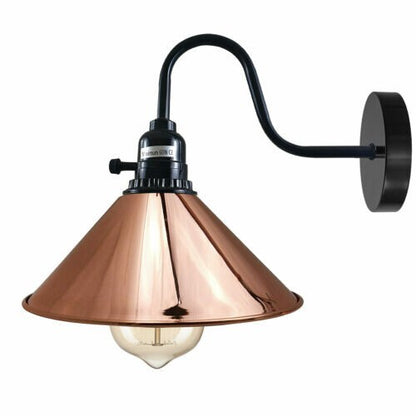 Swan Neck Wall Light with Switch – Black, E27, with Shade - photo 3