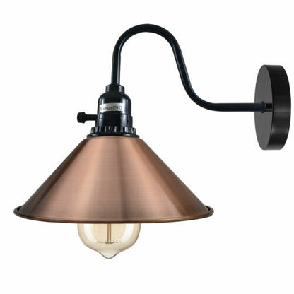 Swan Neck Wall Light with Switch – Black, E27, with Shade - photo 57