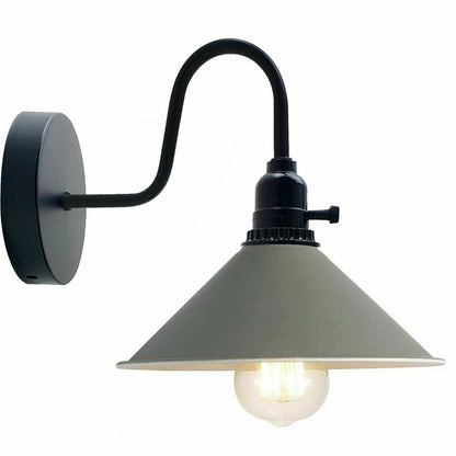 Swan Neck Wall Light with Switch – Black, E27, with Shade - photo 46