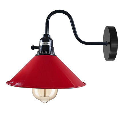 Swan Neck Wall Light with Switch – Black, E27, with Shade - photo 42