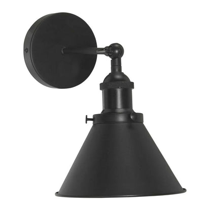 Swan Neck Wall Light with Switch – Black, E27, with Shade - Black, Small Cone 18 cm Black 108 mm Rose, Without Bulb
