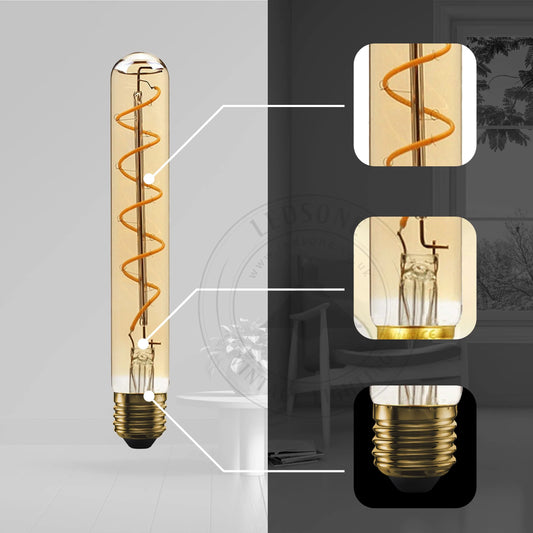 Vintage T185 4W LED Spiral Filament Edison Light Bulb Warm White  ~1335