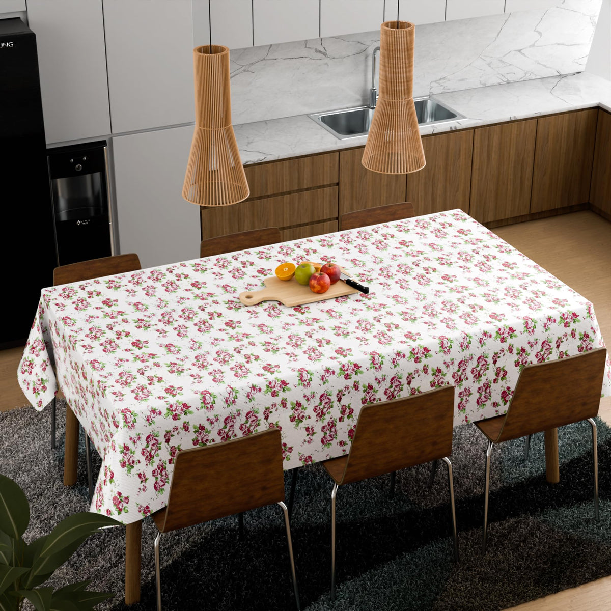 Pink Rose Tablecloth – 120 x 152 or 137 x 183 cm, Wipe-Clean Polyester - photo 3