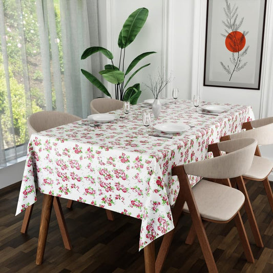 Pink Rose Tablecloth – 120 x 152 or 137 x 183 cm, Wipe-Clean Polyester - photo 2