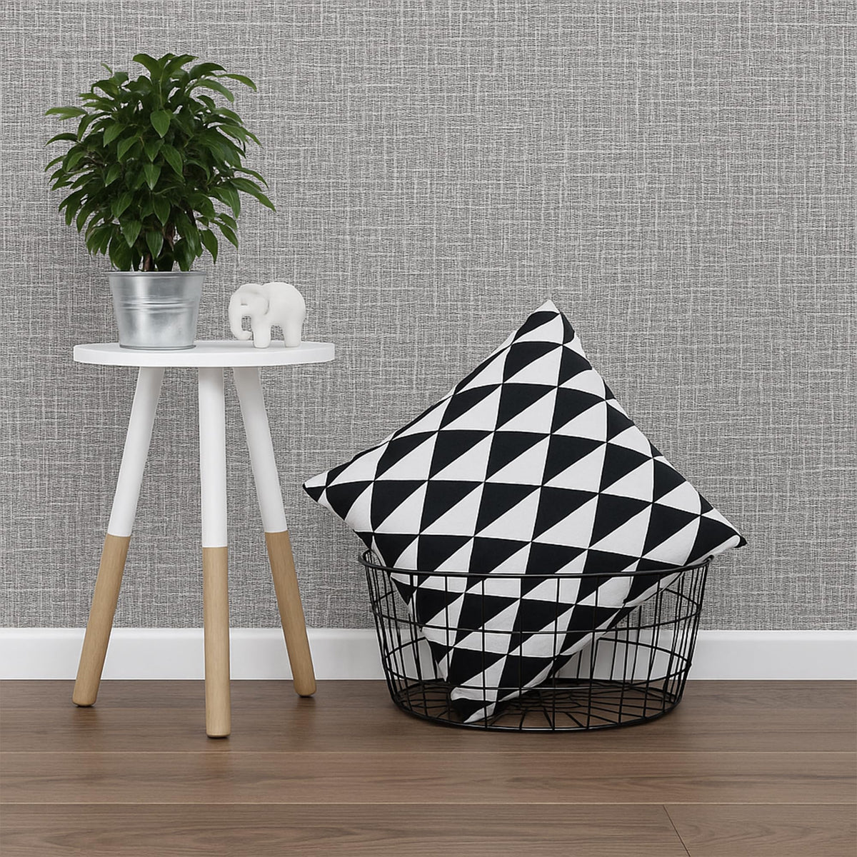 Self-Adhesive Linen Wallpaper – Light Grey, Textured, 50 cm x 2.8 m Roll - photo 3