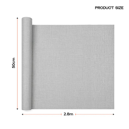 Self-Adhesive Linen Wallpaper – Light Grey, Textured, 50 cm x 2.8 m Roll - photo 8