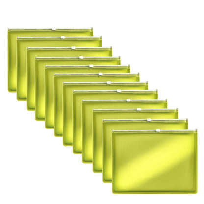 Zip Document Wallets – A4 or A5, Pack of 10 or 12, 6 Colours - A5, Yellow, Pack of 12