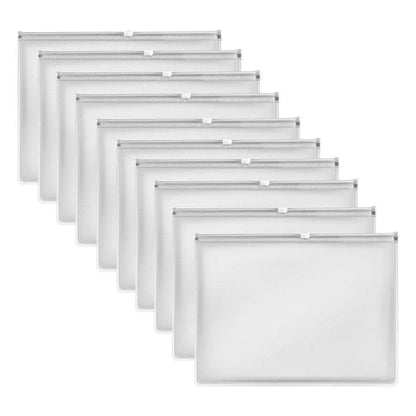 Zip Document Wallets – A4 or A5, Pack of 10 or 12, 6 Colours - A5, White, Pack of 10